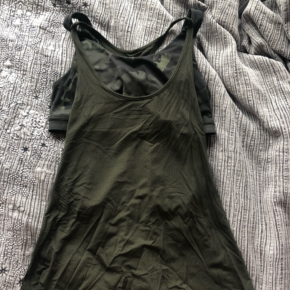 Army green lululemon tank top